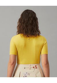 Tory Burch - TORY BURCH - Kaszmirowy sweterek Iberia. Kolor: żółty. Materiał: kaszmir #4