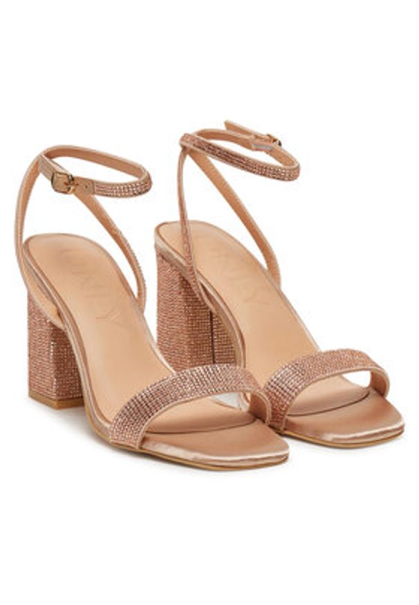 ONLY Shoes Sandały 15340872 Różowy. Kolor: różowy. Materiał: skóra