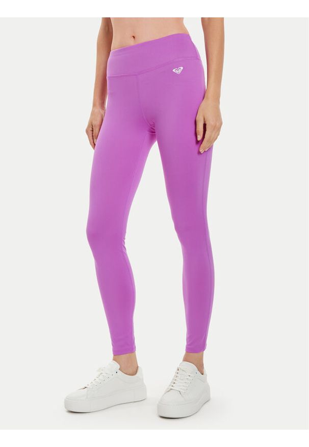 Roxy Legginsy Everyday Flow ERJNP03590 Różowy Slim Fit. Kolor: różowy. Materiał: syntetyk