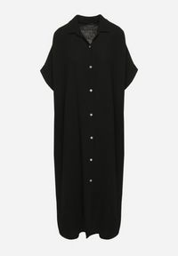 Born2be - Czarna Bawełniana Sukienka Muślinowa o Pudełkowym Kroju Vimarille. Kolor: czarny. Materiał: bawełna. Typ sukienki: proste #3