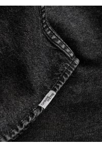 Ombre Clothing - Koszula męska jeansowa na zatrzaski z kieszonkami - czarna V3 OM-SHDS-0115 - XXL. Kolor: czarny. Materiał: jeans #11