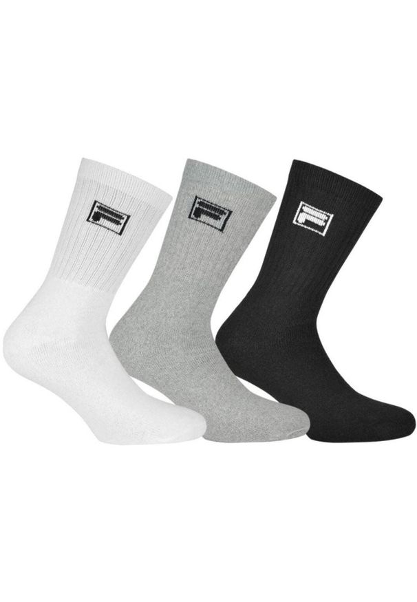 Fila Crew Skarpetki Tenisowe 3-Pak Unisex Rozmiar 35-38. Kolor: wielokolorowy. Materiał: elastan, poliester, bawełna