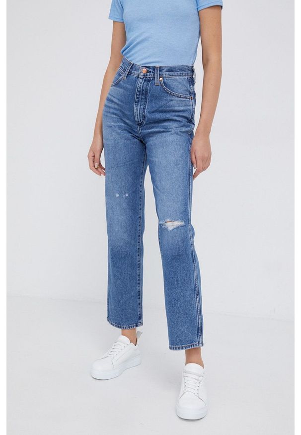 Wrangler - Jeansy Wild West 603. Kolor: niebieski