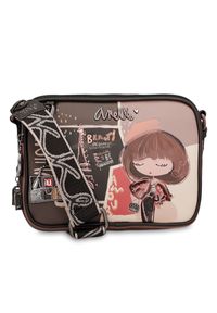 Brązowa Stylowa Damska Torebka Anekke Mademoiselle. Kolor: brązowy. Wzór: haft. Dodatki: z haftem. Styl: elegancki #7