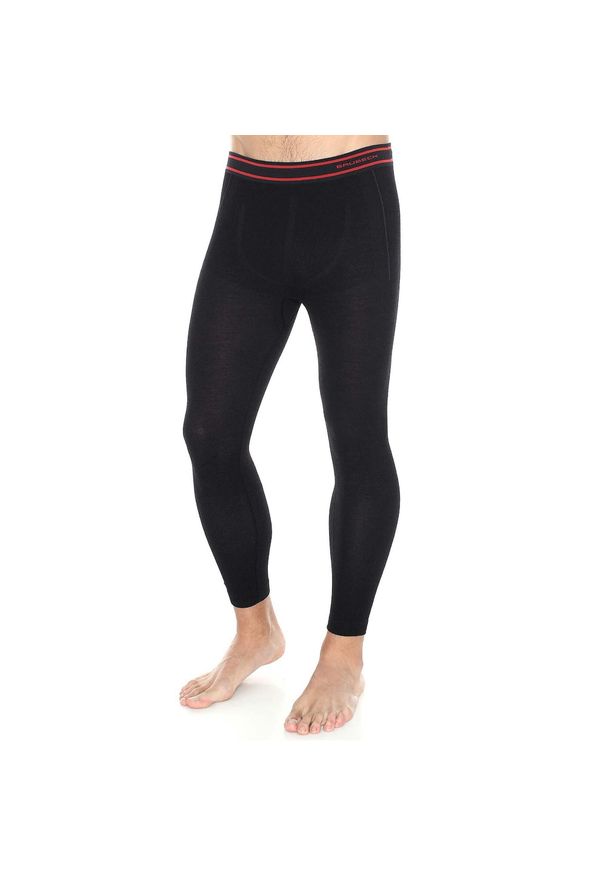 Legginsy wełniane z długą nogawką męskie Brubeck ACTIVE WOOL. Kolor: czarny. Materiał: poliamid, elastan, wełna