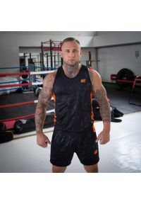 Koszulka sportowa bez rękawów męska Tank top EXTREME HOBBY NEO. Kolor: pomarańczowy. Materiał: elastan, poliester. Długość rękawa: bez rękawów. Styl: sportowy