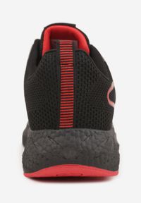 Born2be - Czarno-Czerwone Buty Sportowe Sneakersy z Ozdobnym Paskiem z Boku Damamene. Okazja: na co dzień. Zapięcie: pasek. Kolor: czarny. Materiał: jeans, dresówka #5