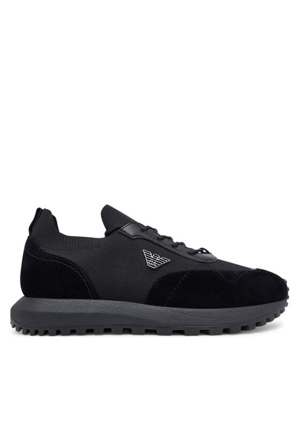 Emporio Armani Sneakersy EM003739 AF19724 MC005 Czarny. Kolor: czarny. Materiał: skóra