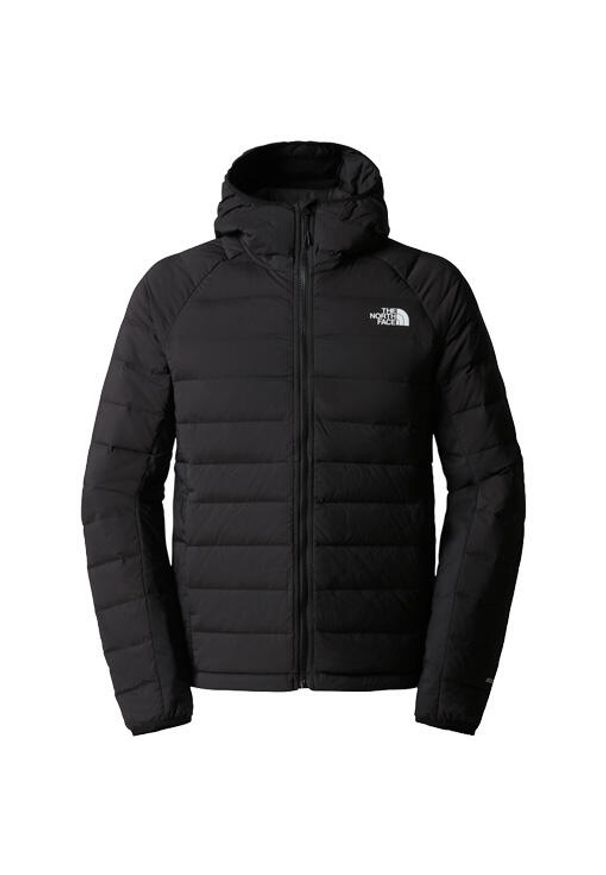 Kurtka turystyczna męska The North Face M Belleview Stretch Down Hoodie. Kolor: czarny. Sport: turystyka piesza
