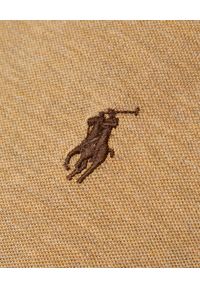 Ralph Lauren - RALPH LAUREN - Beżowa koszulka polo Mesh Slim Fit Stretch. Typ kołnierza: polo. Kolor: beżowy. Materiał: mesh. Wzór: melanż, ze splotem #2