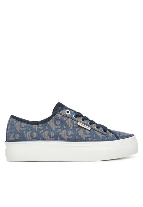Calvin Klein Jeans Sneakersy Vulc Flatf Jacquard YW0YW01965 Granatowy. Kolor: niebieski. Materiał: materiał