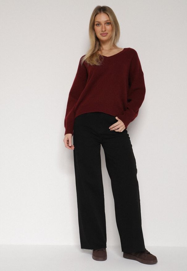 Born2be - Czarne Jeansy o Szerokim Kroju z Wysokim Stanem Shenarah. Okazja: na co dzień. Stan: podwyższony. Kolor: czarny. Styl: klasyczny, casual, elegancki