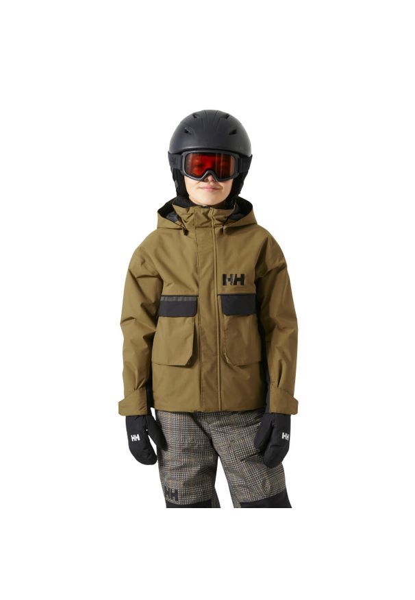 Dziecięca kurtka narciarska Helly Hansen Powder LT. Kolor: brązowy, beżowy, wielokolorowy. Sezon: zima. Sport: narciarstwo