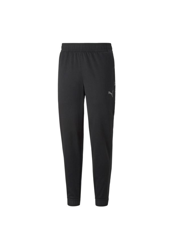 Spodnie męskie Puma TRAIN FIT PWRFLEECE. Kolor: czarny. Materiał: dresówka. Sport: piłka nożna