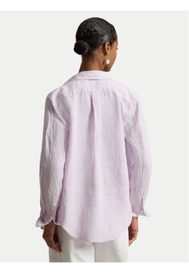 Polo Ralph Lauren Koszula 211A96158006 Fioletowy Classic Fit. Typ kołnierza: polo. Kolor: fioletowy. Materiał: len