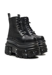 NEW ROCK Glany M-MILI083CCT-C4 Czarny. Kolor: czarny. Materiał: skóra. Styl: rockowy #4