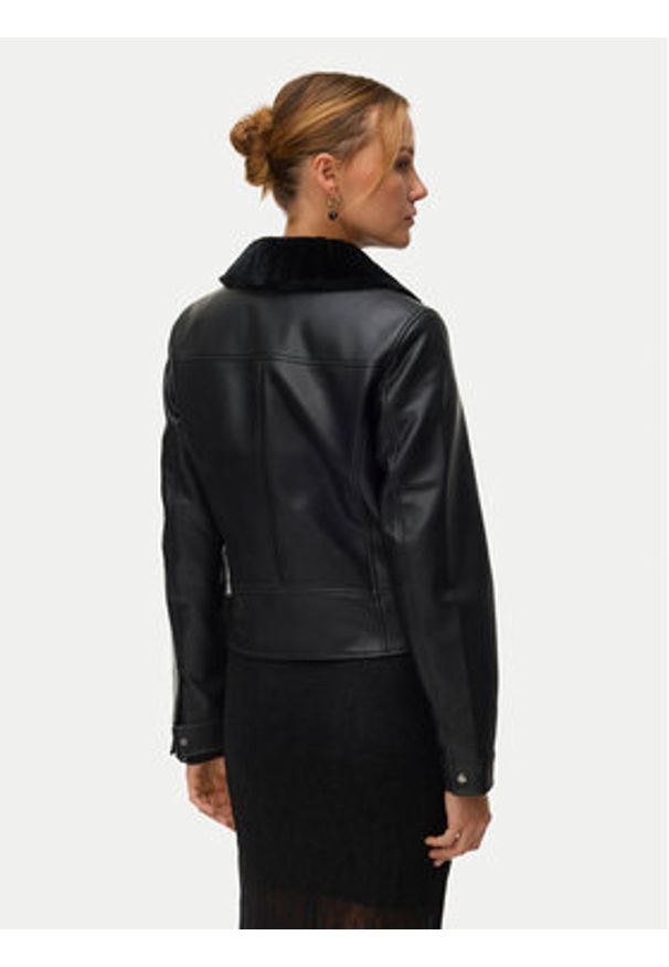 Vero Moda Kurtka z imitacji skóry Hailey 10250405 Czarny Regular Fit. Kolor: czarny. Materiał: skóra