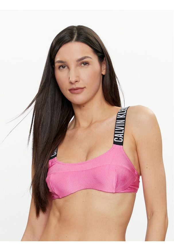 Calvin Klein Swimwear Góra od bikini KW0KW02389 Różowy. Kolor: różowy. Materiał: syntetyk