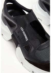 Les Hommes - Sneakersy męskie skórzane LES HOMMES. Materiał: skóra, zamsz, tkanina. Wzór: nadruk #3