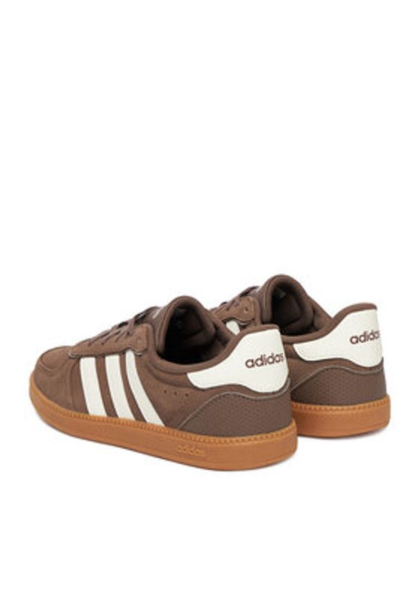 Adidas - adidas Sneakersy BREAKNET SLEEK JR6905 Brązowy. Kolor: brązowy. Materiał: zamsz, skóra