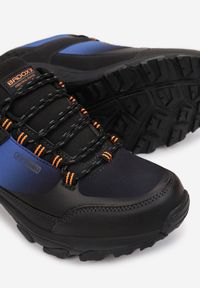 Born2be - Czarno-Niebieskie Buty Sportowe Aeztora. Okazja: na spacer. Nosek buta: okrągły. Zapięcie: sznurówki. Kolor: czarny. Materiał: materiał. Szerokość cholewki: normalna. Sport: turystyka piesza, wspinaczka #2