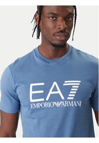 EA7 Emporio Armani T-Shirt 7M001412 AF22264 UB064 Niebieski Regular Fit. Kolor: niebieski. Materiał: bawełna #3