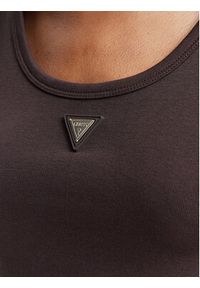 Guess Top V6YP09 K4312 Brązowy ciemny Regular Fit. Kolor: brązowy. Materiał: bawełna #5