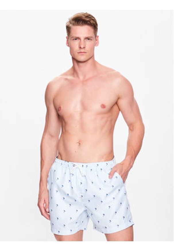 Brave Soul Szorty kąpielowe MSRT-CAPRI Biały Regular Fit. Kolor: biały. Materiał: syntetyk