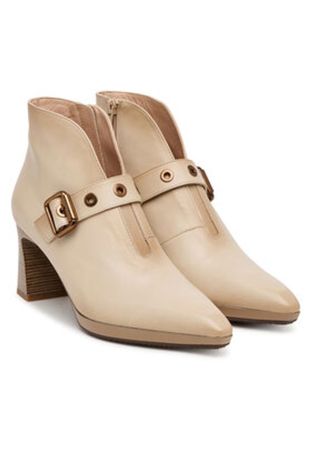 Hispanitas Botki HI254244 Écru. Materiał: skóra