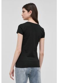 Guess t-shirt damski kolor czarny. Okazja: na co dzień. Kolor: czarny. Materiał: dzianina. Wzór: aplikacja. Styl: casual #3