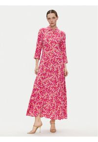 YAS Sukienka koszulowa Savanna 26022663 Różowy Loose Fit. Kolor: różowy. Materiał: wiskoza. Typ sukienki: koszulowe #1