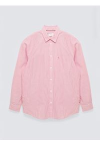 Big-Star - Koszula męska w prążek czerwona Cosiser 603. Okazja: na co dzień. Typ kołnierza: kołnierzyk klasyczny. Kolor: czerwony. Materiał: bawełna, jeans. Wzór: prążki. Styl: casual, elegancki, klasyczny #3