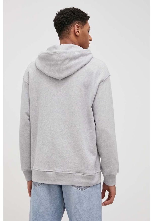 Levi's® - Levi's Bluza bawełniana męska kolor szary z kapturem melanżowa. Okazja: na spotkanie biznesowe. Typ kołnierza: kaptur. Kolor: szary. Materiał: bawełna. Wzór: melanż. Styl: biznesowy