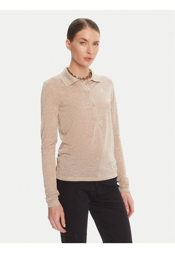 Patrizia Pepe Sweter 8K0320 K128 Beżowy Regular Fit. Kolor: beżowy. Materiał: syntetyk