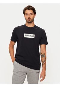 Napapijri T-Shirt S-box Logo NP0A4I3L Czarny Regular Fit. Kolor: czarny. Materiał: bawełna