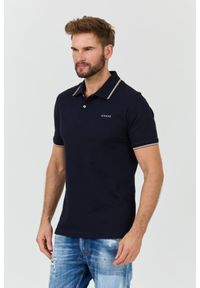 Guess - GUESS Granatowe męskie polo Lyle, Rozmiar XXL. Typ kołnierza: polo. Kolor: niebieski #4