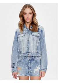 Kurtka jeansowa Guess. Kolor: niebieski. Materiał: bawełna, jeans #1