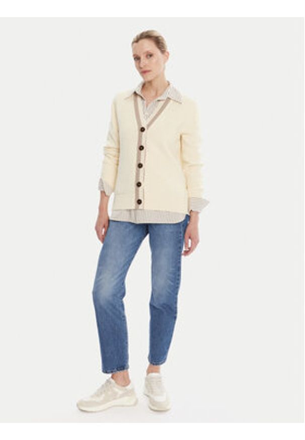 GANT - Gant Kardigan 4805343 Écru Regular Fit. Materiał: bawełna