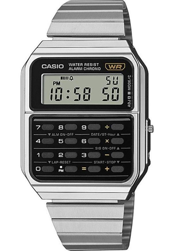 Zegarek Casio Zegarek męski Casio CA-500WE-1AEF srebrny. Kolor: srebrny