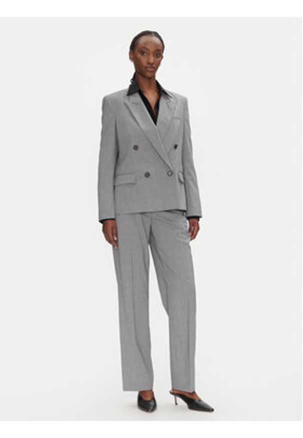 BOSS Marynarka Jaleto9 50543302 Szary Slim Fit. Kolor: szary. Materiał: wełna