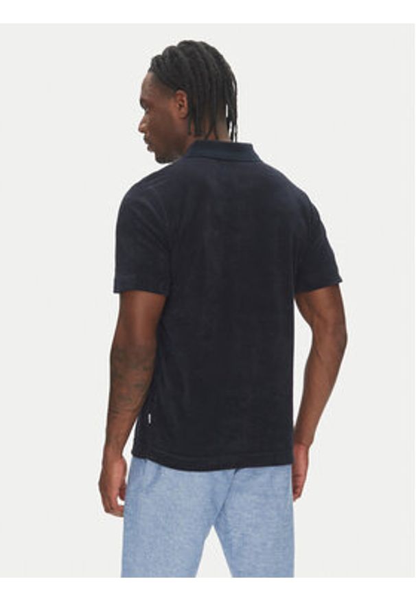 Lindbergh Polo 30-404263 Granatowy Relaxed Fit. Typ kołnierza: polo. Kolor: niebieski. Materiał: bawełna