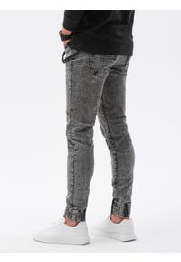 Ombre Clothing - Spodnie męskie jeansowe joggery - czarne V2 P1056 - XXL. Kolor: czarny. Materiał: jeans #4