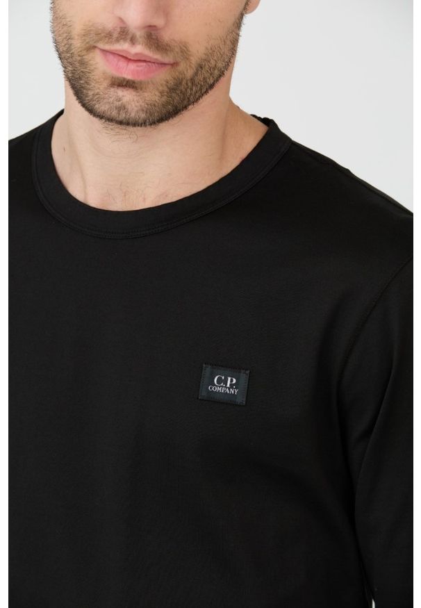 C.P. Company - C.P. COMPANY Czarny męski bawełniany longsleeve, Rozmiar XL. Kolor: czarny. Materiał: bawełna. Długość rękawa: długi rękaw