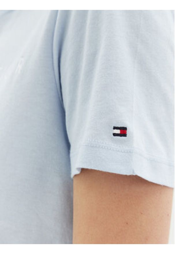 TOMMY HILFIGER - Tommy Hilfiger T-Shirt WW0WW40276 Błękitny Regular Fit. Kolor: niebieski. Materiał: bawełna