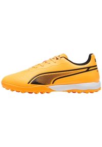 Buty piłkarskie Puma King Match Tt M 107260 05 pomarańczowe. Kolor: pomarańczowy. Materiał: materiał, mikrofibra, guma. Szerokość cholewki: normalna. Sport: piłka nożna