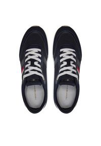TOMMY HILFIGER - Tommy Hilfiger Sneakersy Essential Stripes Runner FW0FW07382 Granatowy. Kolor: niebieski. Materiał: materiał #4
