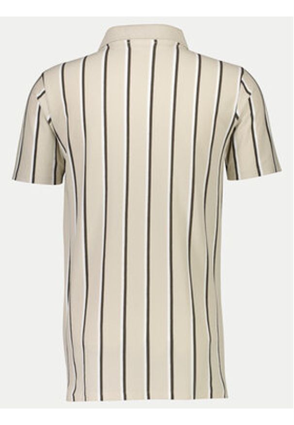 Lindbergh Polo 30-404259 Beżowy Slim Fit. Typ kołnierza: polo. Kolor: beżowy. Materiał: bawełna