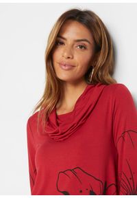 bonprix - Długi shirt z golfem. Typ kołnierza: golf. Kolor: czerwony. Długość: długie. Styl: elegancki #3