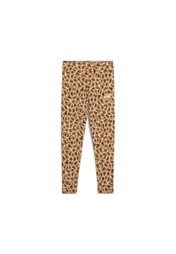 Puma - Młodzieżowe legginsy Essentials Aninmal PUMA Light Sand Beige. Kolor: beżowy. Wzór: nadruk, haft, motyw zwierzęcy. Styl: młodzieżowy