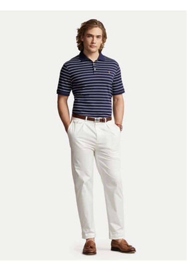 Polo Ralph Lauren Polo 710870545002 Granatowy Slim Fit. Typ kołnierza: polo. Kolor: niebieski. Materiał: bawełna